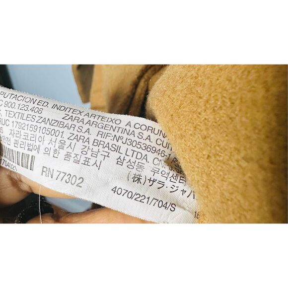 Zara Wool Felt Texture Coat Oversized small - Picture 6 of 7